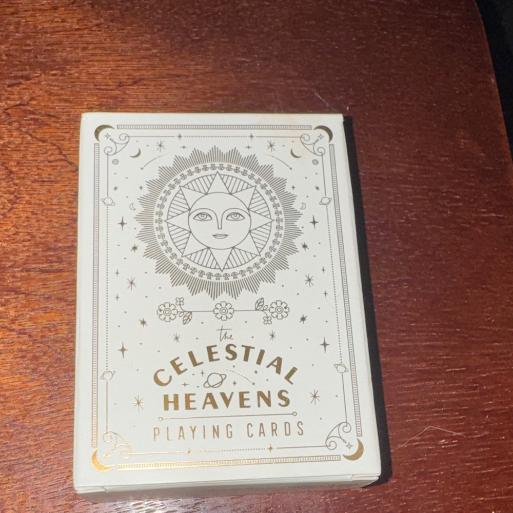 Celestial Heavens Playing Cards - White and Gold